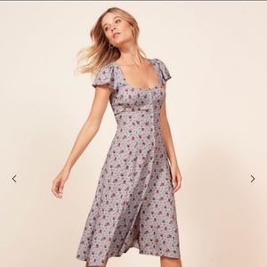 Reformation Harbor Dress sz 4 Blue Floral